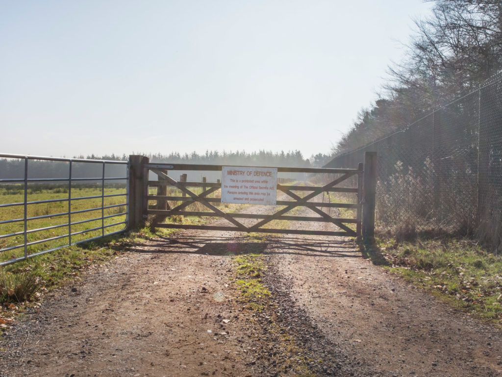 A Gate at Menwith Hill Station prohibiting entrance on March 12, 2014. Photo: Trevor Paglen
