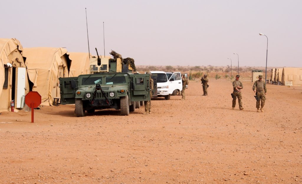 Airmen from Ramstein Air Base, Germany, prepare to convoy to an airfield near Agadez, Niger, April 29, 2016. Photo: Jeffrey McGovern/U.S. Air Force