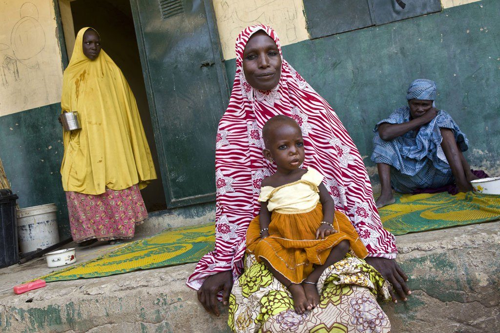 Displaced girl suffering from malnutrition in Kuya camp, Monsuno, Nigeria.  Photo: UNHCR/Hélène Caux