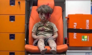 “Omram rescued from a Russian airstrike” – From the White Helmets’ homepage.
