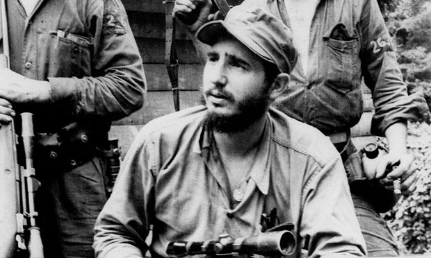 The young anti-Batista guerrilla leader Fidel Castro. Photograph: Andrew St. George/AP