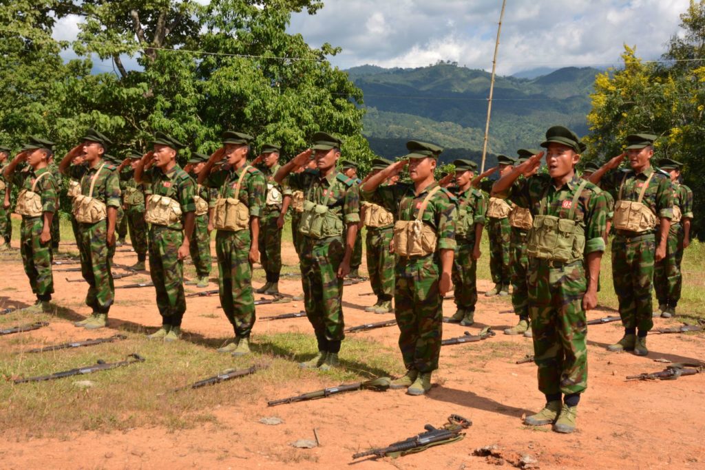 Kachin Independence Army (KIA) cadets follow drills at a training school in Laiza, on the Burma-China border. Paul Vrieze